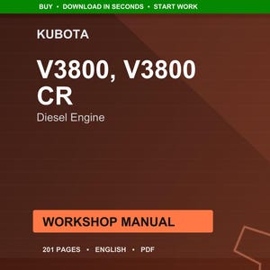 Kubota V3800 cr Dieselmotor Werkstatt-Handbuch PDF | Service Reparatur | Sofort Download Bild 1