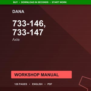 Manual de taller del eje Dana 733 146 733 147 en PDF / Servicio y reparación / Descarga instantánea imagen 1