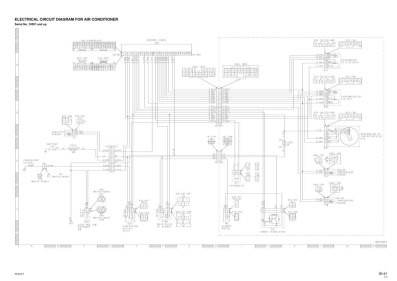 Pode incluir: Um diagrama de circuito el&eacute;trico detalhado para um ar condicionado, com texto no topo. O diagrama &eacute; em preto e branco, mostrando v&aacute;rios componentes e conex&otilde;es de fia&ccedil;&atilde;o. N&uacute;mero de s&eacute;rie 10901 e superior.