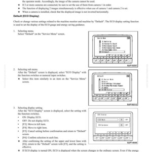 May include: A technical manual page titled "TESTING AND ADJUSTING SPECIAL FUNCTIONS OF MACHINE MONITOR". It features instructions and diagrams for machine monitor setup and adjustment, including screenshots of the monitor's interface.
