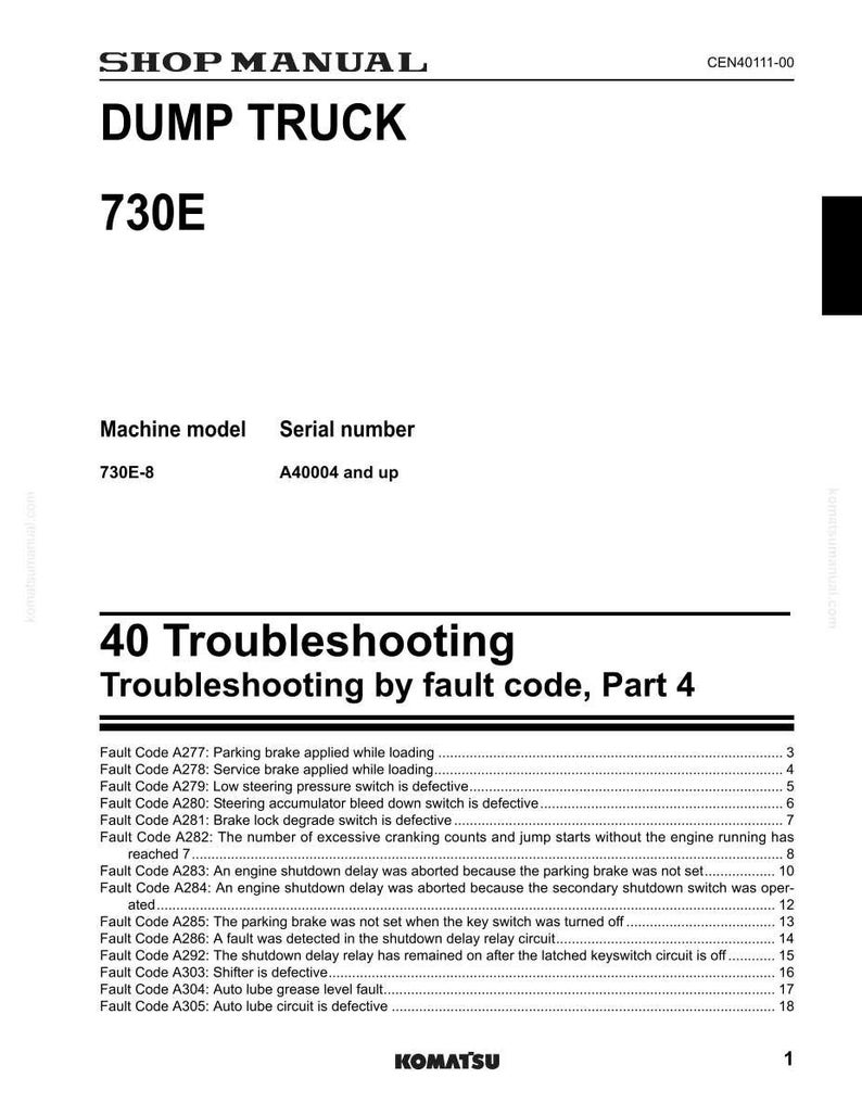 Komatsu 730E-8 Kipplaster 16V159 Service Anleitung Reparatur Werkstatt PDF Download Bild 8