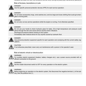 May include: A safety manual page from Argo Tractors, detailing hazardous situations and safety warnings. The page includes warnings about bruises, cuts, electric shock, and other potential dangers, with specific instructions and precautions.