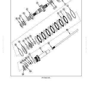 May include: An exploded diagram of mechanical components, including gears, bearings, and various circular and cylindrical parts. The image is a technical illustration, likely for a repair manual or parts catalog.