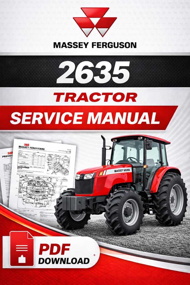 Manual de servicio del tractor Massey Ferguson 2635 en PDF / Reparación de taller / Descarga instantánea imagen 2