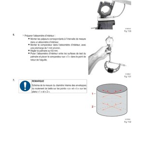 May include: Diagram of a mechanical process with text instructions and illustrations. Includes a dial indicator, a cylindrical diagram with measurements, and a mechanical component.