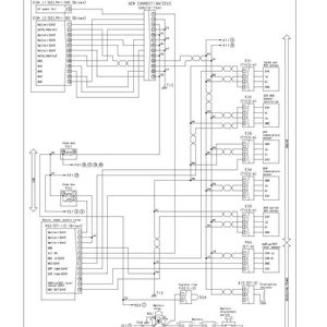 以下が含まれることがあります： SCRシステムCAN通信に関連する詳細な回路図で、テキストラベルとコンポーネント記号が付いています。この図には、ECM、DEM接続、およびさまざまなセンサーが含まれており、背景は白で、黒い線が使用されています。