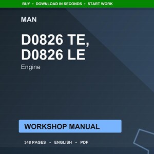 Man D0826 te le Engine Workshop Manual PDF | Service Repair | Instant Download image 1