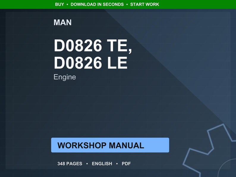 Man D0826 te le Engine Workshop Manual PDF | Service Repair | Instant Download image 1