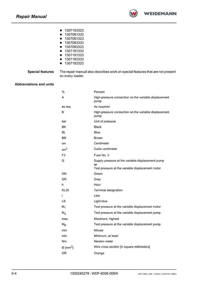 Weidemann 3070 Cx60 cx80 Wheel loader Repair Manual PDF | Service Workshop | Instant Download image 4