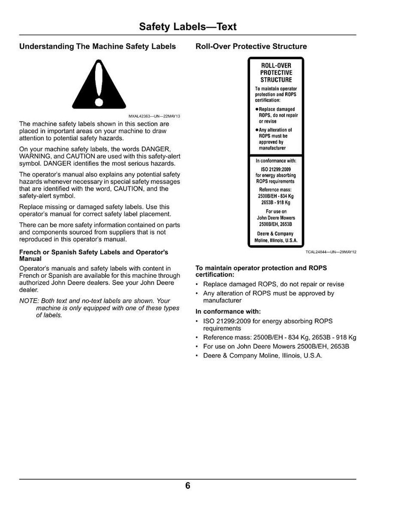John Deere 2653B gräsklippare bruksanvisning PDF | Användarhandbok | Direkt nedladdning bild 7