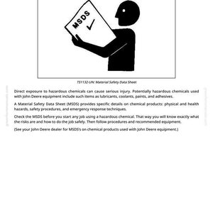 May include: A black and white illustration showing a person holding a document labelled "MSDS" with a tick. The text "Handle Chemical Products Safely" is at the top. The document is labelled "TS1132-UN: Material Safety Data Sheet".
