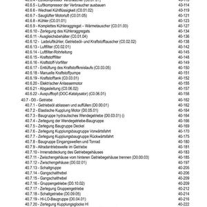 May include: A technical document titled "INHALT" (Contents) detailing automotive components and procedures, such as fuel pumps, filters, and transmission parts. The document is in German.