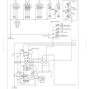 K&ouml;nnte beinhalten: Ein detaillierter Systemplan f&uuml;r hydraulische und mechanische Systeme mit Diagrammen von PPC-Ventilen, Magnetventilen und hydraulischen Komponenten. Der Plan enth&auml;lt Textbeschriftungen und dient der Fehlersuche.