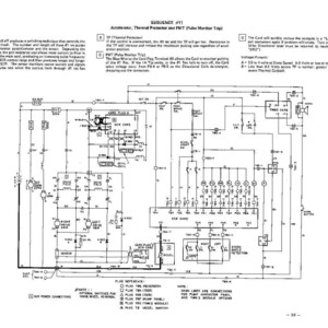 Op de afbeelding: Een zwart-wit schema met de titel "SEQUENCE #11", dat de Accelerator, Thermal Protector en PMT (Pulse Monitor Trip) beschrijft. Het schema toont elektronische componenten en verbindingslijnen.