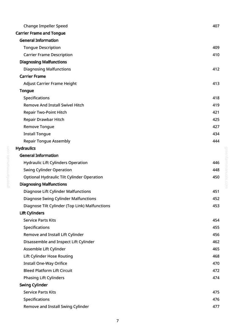 John Deere 945, 955 Center Pivot Rotary Mower-Conditioner Technical Manual PDF | Instant Download image 8