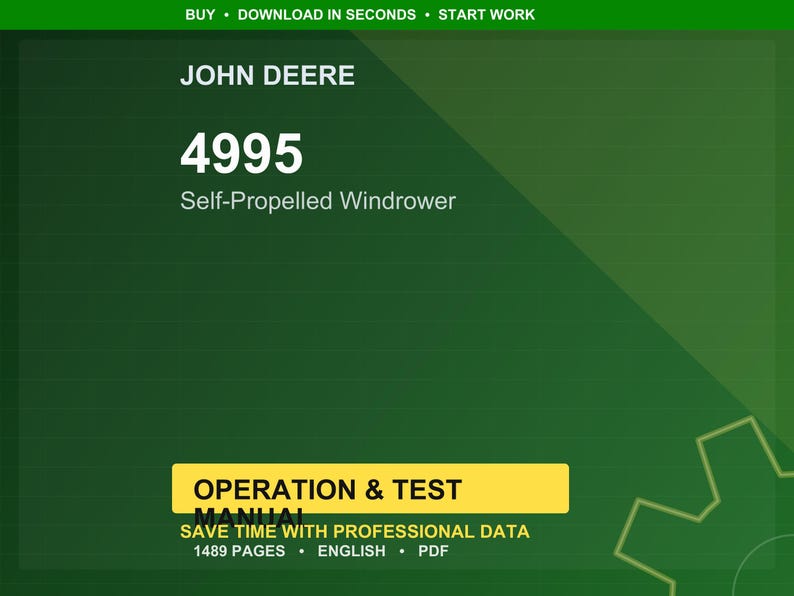 Teknisk manual för John Deere 4995 självgående strängläggare i PDF-format | Direkt nedladdning bild 1