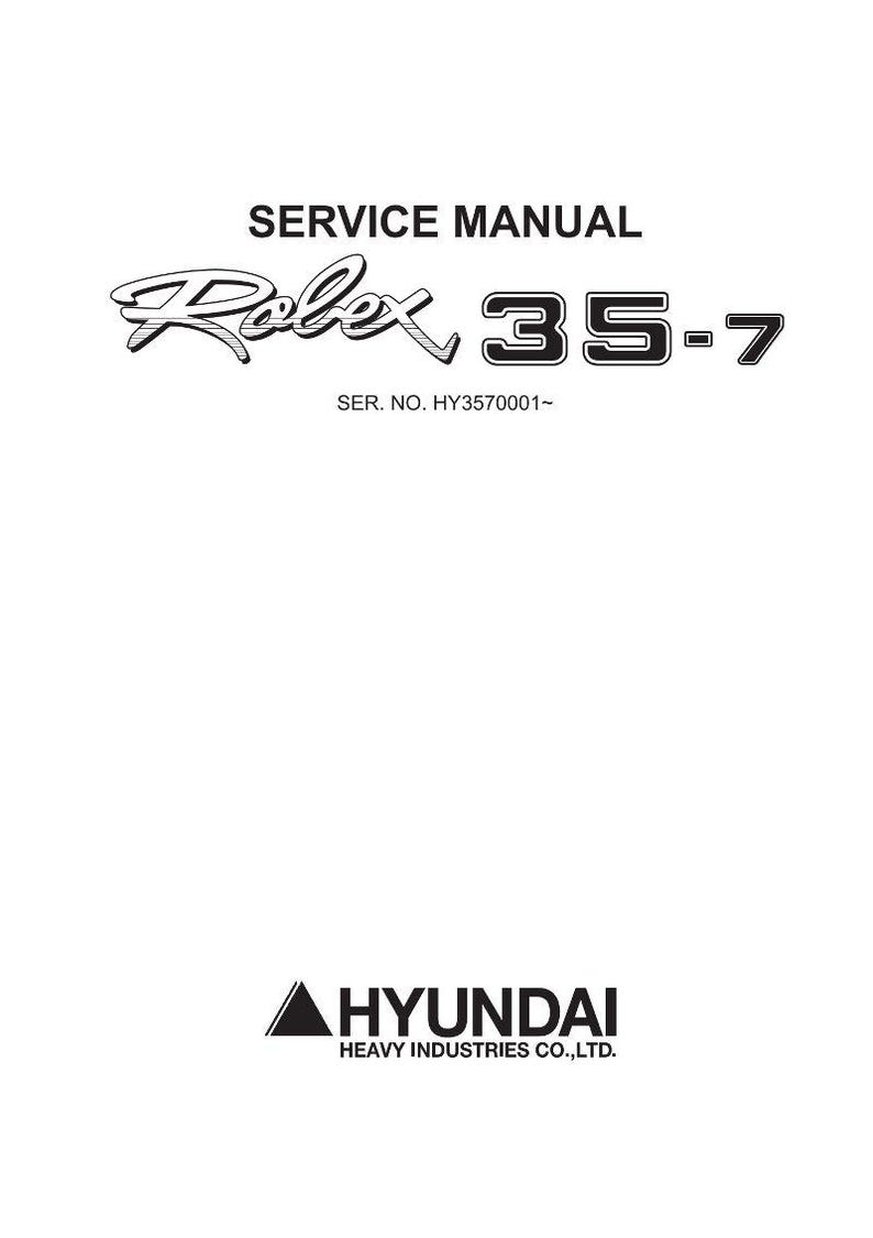 HYUNDAI R35-7 Crawler Excavator Service Manual | PDF | Instant Download image 1
