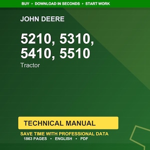 John Deere 5210, 5310, 5410, 5510 Tractor Technical Manual PDF | Instant Download image 1