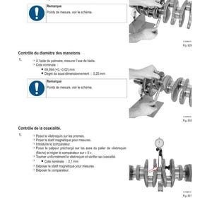 May include: Technical diagram with instructions for engine crankshaft inspection. Includes measurements in millimeters, diagrams, and a dial indicator for checking coaxiality. The image is from a service manual.