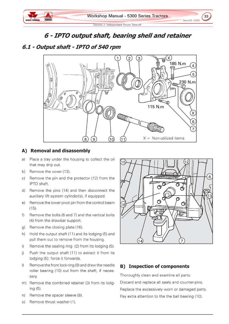 Manual de servicio del tractor Massey Ferguson Serie 5300 en PDF / Reparación de taller / Descarga instantánea imagen 9