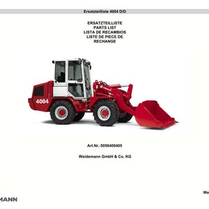 Manual de piezas de la cargadora de ruedas Weidemann 4004 D en formato PDF / Catálogo ilustrado / Descarga instantánea imagen 2