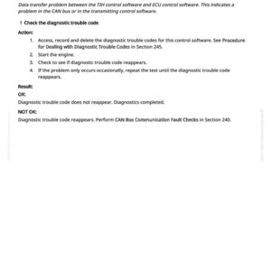 May include: A white document with black text detailing diagnostic procedures for an incorrect CAN Bus message from ECU control software. The document includes instructions, results, and a website address.