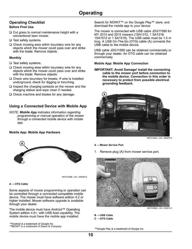 John Deere Mowit 500F Serie II Robotgräsklippare Bruksanvisning PDF | Ägarhandbok | Direkt nedladdning bild 9