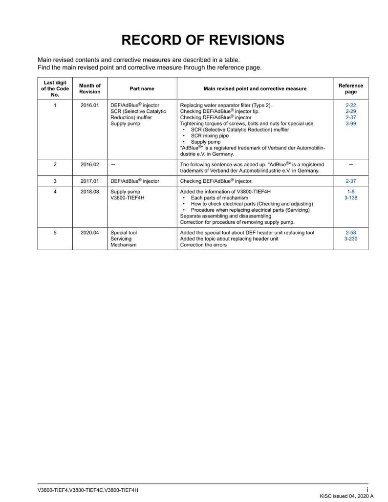 Manual de taller del motor Kubota V3800 tief4 tief4c tief4h en formato PDF / Servicio y reparación / Descarga instantánea imagen 3