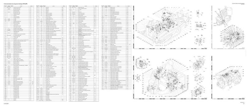 Pu&ograve; includere: Un diagramma tecnico dettagliato in bianco e nero. L'immagine include un elenco di parti a sinistra e diverse viste isometriche di componenti meccanici a destra. Le illustrazioni sono dettagliate.
