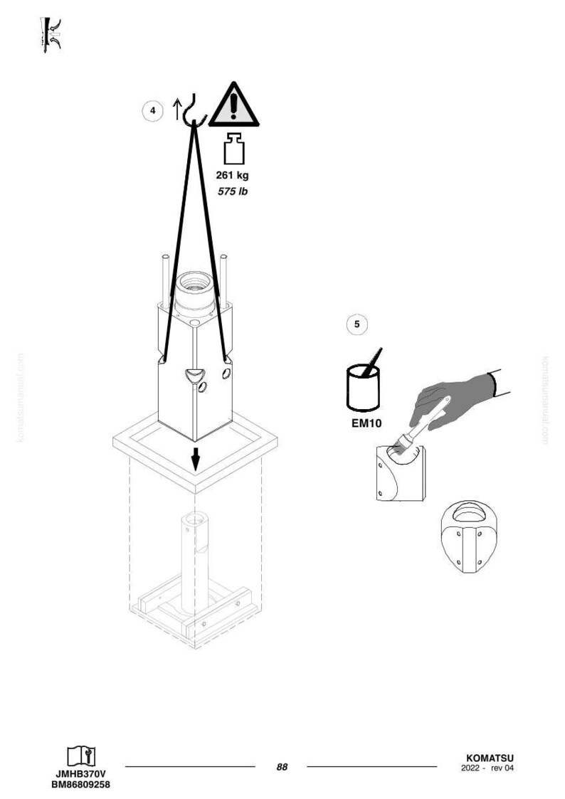 Komatsu JMHB370V-1 hydraulhammare servicemanual reparation verkstad PDF-nedladdning bild 8