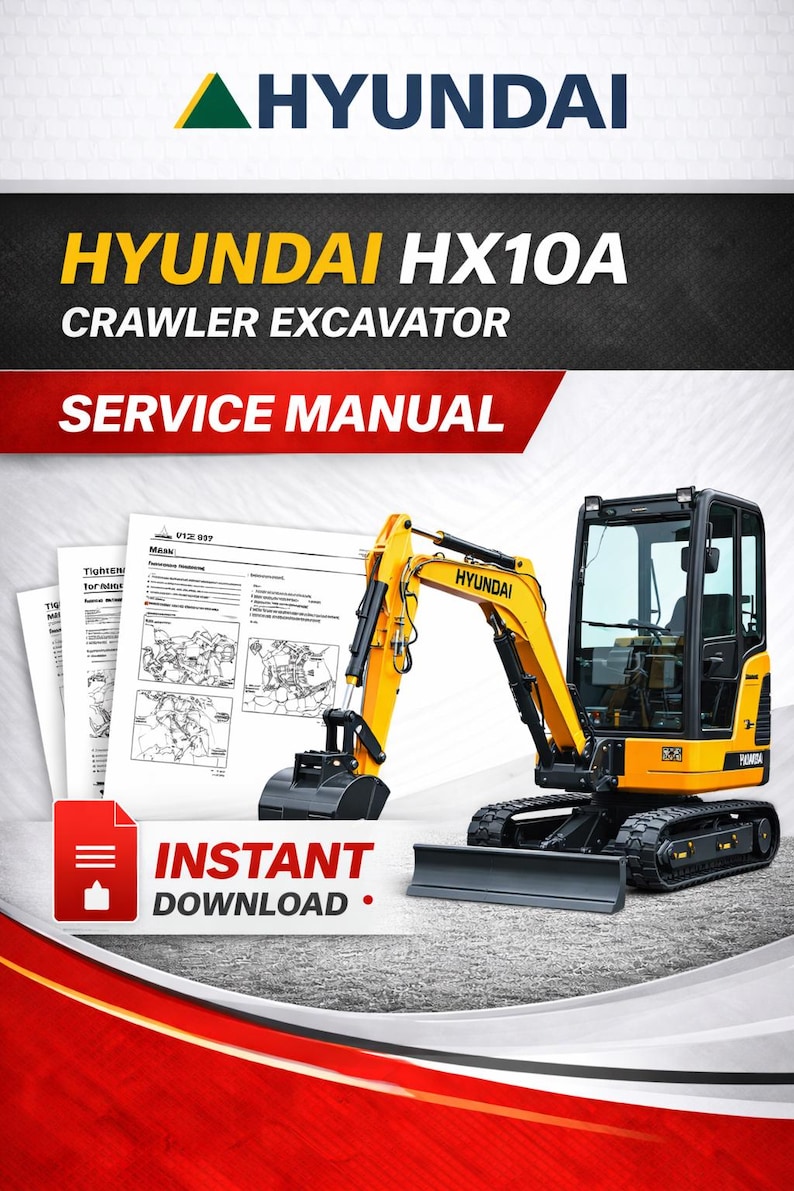 Pobierz instrukcję obsługi koparki gąsienicowej HYUNDAI HX10A w formacie PDF zdjęcie 1