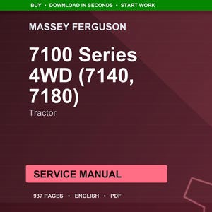 Massey ferguson 7100 Series 4wd 7140 7180 Tractor Service Manual PDF | Workshop Repair | Instant Download image 1