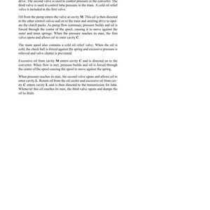 K&ouml;nnte beinhalten: Eine Manuskriptseite mit der &Uuml;berschrift "STRUCTURE, FUNCTION & MAINTENANCE STANDARDS" und dem Wort "TRANSMISSION" oben. Der Text beschreibt ein Kaskaden-Druckregelventil und seine Funktionen. Unten auf der Seite stehen die Nummern "10-38" und "D87E-2 D87P-2".