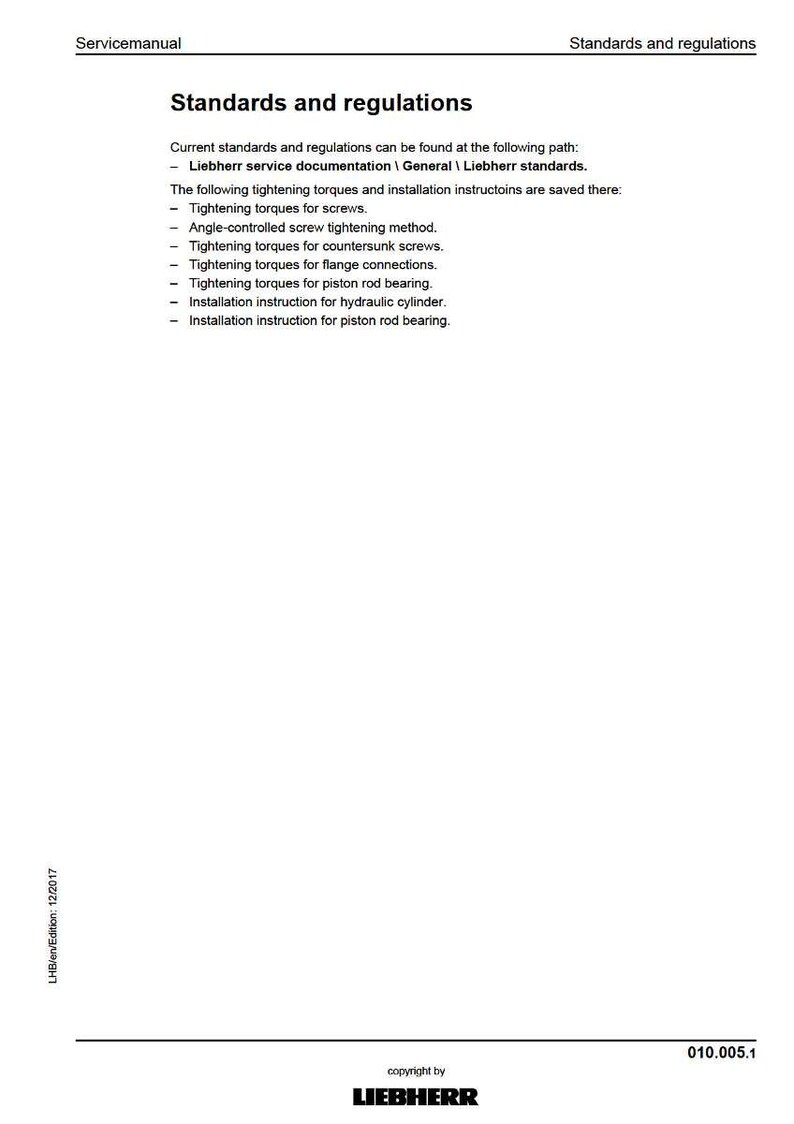 Manual de servicio en PDF / Reparación en taller / Descarga instantánea para la excavadora hidráulica Liebherr LH 26 EC tipo 1704 y LH 26 EM tipo 1704. imagen 11
