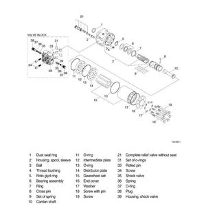 May include: An exploded diagram of a steering unit, showcasing various mechanical components. The image includes labels for parts like dust seal rings, housings, O-rings, and screws. The diagram is in black and white.
