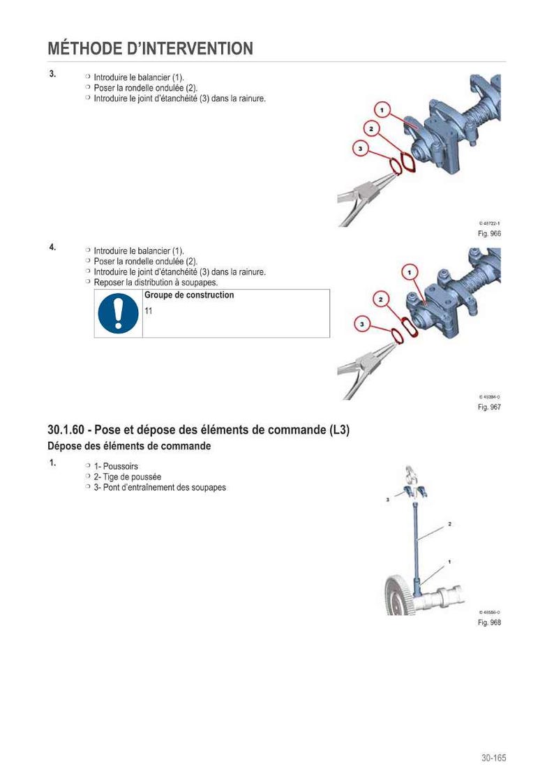 May include: Technical diagram showing mechanical components with labels and instructions. Includes close-ups of parts with numbered annotations, pliers, and text in French. The image is an illustration for automotive or machinery repair.