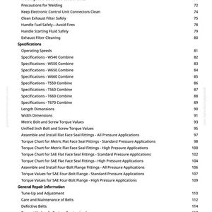 May include: A page from a manual with a list of specifications and general repair information. The text includes topics like "Avoid Harmful Asbestos Dust", "Operating Speeds", and "Tune-Up and Adjustment". The page number is 3.