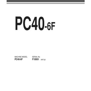 Komatsu PC40-6F hydraulisk grävmaskin servicemanual reparation verkstad PDF-nedladdning bild 3