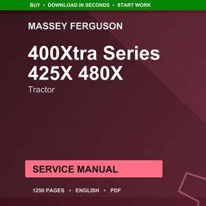 Massey Ferguson 400Xtra Serie 425x 480x Traktor Service Handbuch PDF | Werkstattreparatur | Sofort Download Bild 1