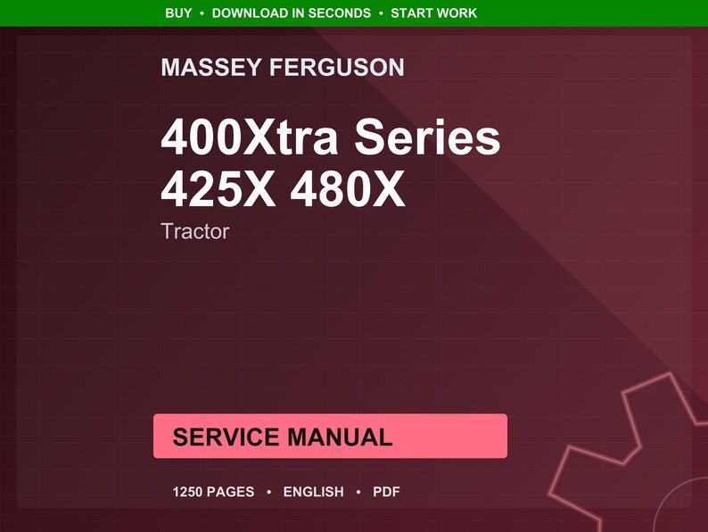 Massey Ferguson 400Xtra Serie 425x 480x Traktor Service Handbuch PDF | Werkstattreparatur | Sofort Download Bild 1