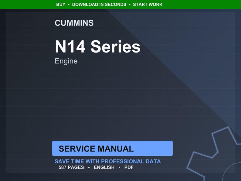 Cummins N14-seriens motorservicehandbok, reparationsverkstad, PDF-nedladdning bild 1
