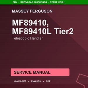 Massey ferguson Mf89410 mf89410l tier2 Telescopic handler Service Manual PDF | Workshop Repair | Instant Download image 1