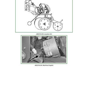 May include: Diagram of meter motor connectors, labeled XM101-M and XM112-M. The image includes a line drawing of a machine with wheels and a detailed photograph of a component with an arrow pointing to a specific area. Text includes "Location Art" and "Machine Graphic."