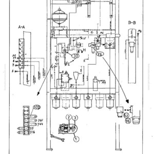 Pu&ograve; includere: Diagramma tecnico dettagliato di una macchina, con vari componenti e sezioni etichettate. Il diagramma include testo, frecce e riferimenti numerici, con il logo "MANNESMANN DEMAG Baumaschinen" in alto.