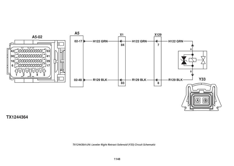 May include: A schematic diagram of an electrical circuit, featuring labeled components and wiring. The diagram includes connectors, relays, and text labels such as "H122 GRN" and "R129 BLK". The text "TX1244364" is also present.