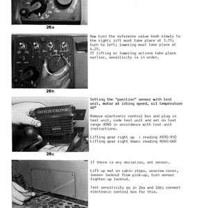 May include: A page from a technical manual detailing sensitivity testing procedures. The images show control panels, a sensor, and a person adjusting machinery. Text provides step-by-step instructions.