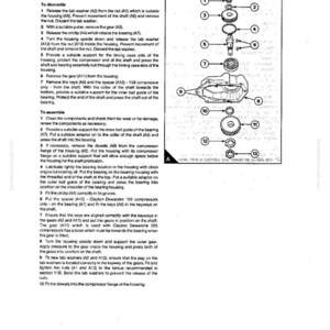 May include: Technical diagram showing mechanical parts and assembly instructions. The text details dismantling and assembly steps, referencing nuts, washers, gears, and bearings. The page is from a manual.