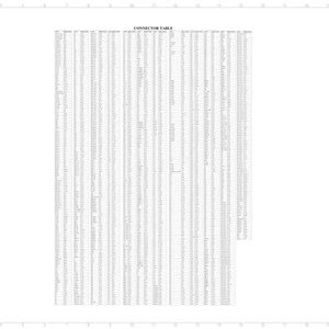 May include: A detailed electrical schematic with a "CONNECTOR TABLE" at the top. The table is filled with rows and columns of text and numbers. The document includes the text "ELECTRICAL SCHEMATIC" and the date "JAN 24".