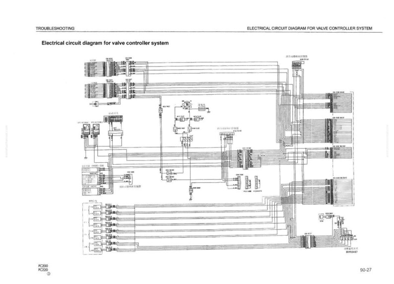 May include: A detailed electrical circuit diagram for a valve controller system, featuring numerous lines, boxes, and text labels. The diagram is in black and white, with the text "Electrical circuit diagram for valve controller system" at the top.