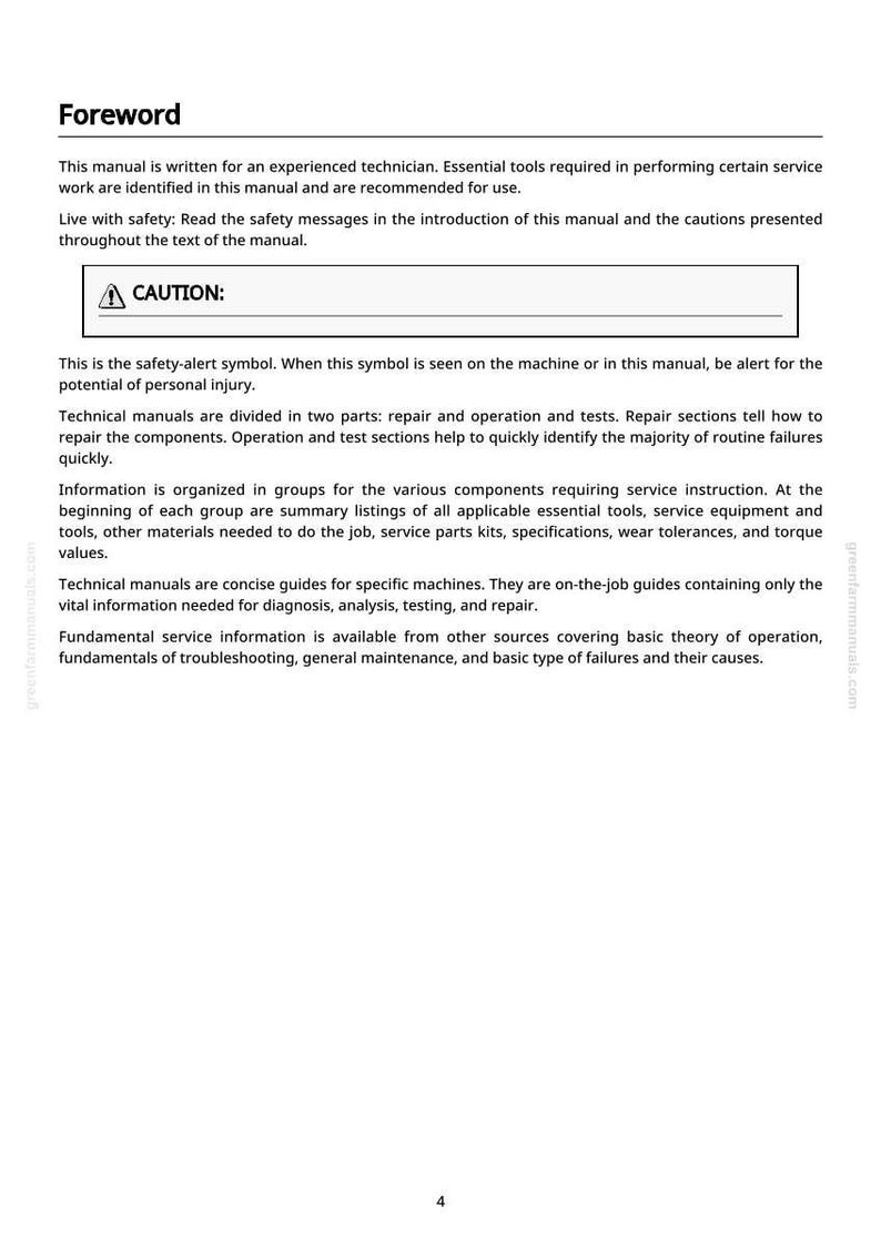 Puede incluir: Una p&aacute;gina de un manual t&eacute;cnico con el encabezado "Pr&oacute;logo". El texto incluye advertencias de seguridad e instrucciones para t&eacute;cnicos experimentados. Se muestra un s&iacute;mbolo de "PRECAUCI&Oacute;N". El manual cubre reparaci&oacute;n, operaci&oacute;n y pruebas.